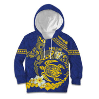 Te Vaiaho o te Gagana Tokelau Kid Hoodie Polynesian Turtle - Malo Ni! LT14 Hoodie Blue - Polynesian Pride