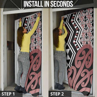 New Zealand Door Cover Aotearoa Kowhaiwhai Mix Taniko Art LT14 - Polynesian Pride