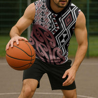 New Zealand Sleeveless Hoodie Aotearoa Kowhaiwhai Mix Taniko Art LT14 - Polynesian Pride