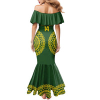 Custom Avaiki Cook Islands Rugby Family Matching Mermaid Dress and Hawaiian Shirt Kuki Airani Tatau Green LT14 - Polynesian Pride