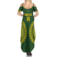 Custom Avaiki Cook Islands Rugby Family Matching Summer Maxi Dress and Hawaiian Shirt Kuki Airani Tatau Green LT14 - Polynesian Pride