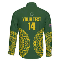 Custom Avaiki Cook Islands Rugby Family Matching Tank Maxi Dress and Hawaiian Shirt Kuki Airani Tatau Green LT14 - Polynesian Pride