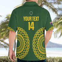 Custom Avaiki Cook Islands Rugby Hawaiian Shirt Kuki Airani Tatau Green - Polynesian Pride