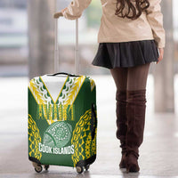 Avaiki Cook Islands Rugby Luggage Cover Kuki Airani Tatau Green - Polynesian Pride