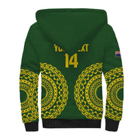 Custom Avaiki Cook Islands Rugby Sherpa Hoodie Kuki Airani Tatau Green LT14 - Polynesian Pride