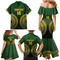 Custom Avaiki Cook Islands Rugby Family Matching Mermaid Dress and Hawaiian Shirt Kuki Airani Tatau Black LT14 - Polynesian Pride