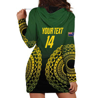Custom Avaiki Cook Islands Rugby Hoodie Dress Kuki Airani Tatau Black LT14 - Polynesian Pride