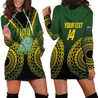 Custom Avaiki Cook Islands Rugby Hoodie Dress Kuki Airani Tatau Black LT14 - Polynesian Pride