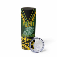 Custom Avaiki Cook Islands Rugby Skinny Tumbler Kuki Airani Tatau Black LT14 - Polynesian Pride
