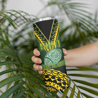 Custom Avaiki Cook Islands Rugby Skinny Tumbler Kuki Airani Tatau Black LT14 - Polynesian Pride