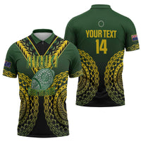 Custom Avaiki Cook Islands Rugby Zipper Polo Shirt Kuki Airani Tatau Black LT14 - Polynesian Pride