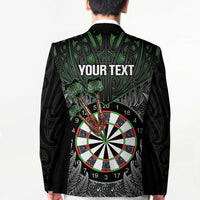 Personalised New Zealand Darts Blazer Dartboard Maori Fern Puhoro Art - Polynesian Pride