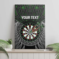 Personalised New Zealand Darts Canvas Wall Art Dartboard Maori Fern Puhoro Art LT14 - Polynesian Pride