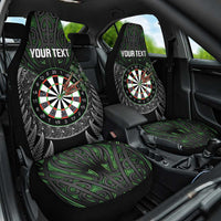 Personalised New Zealand Darts Car Seat Cover Dartboard Maori Fern Puhoro Art LT14 One Size Black - Polynesian Pride
