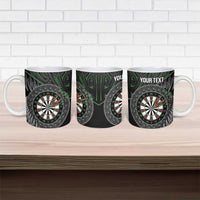 Personalised New Zealand Darts Ceramic Mug Dartboard Maori Fern Puhoro Art - Polynesian Pride