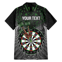 Personalised New Zealand Darts Family Matching Summer Maxi Dress and Hawaiian Shirt Dartboard Maori Fern Puhoro Art LT14 - Polynesian Pride