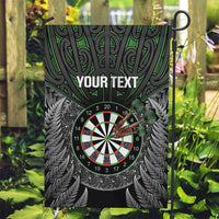 Personalised New Zealand Darts Garden Flag Dartboard Maori Fern Puhoro Art LT14 Garden Flag Black - Polynesian Pride