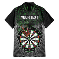 Personalised New Zealand Darts Hawaiian Shirt Dartboard Maori Fern Puhoro Art LT14 - Polynesian Pride
