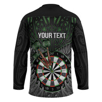 Personalised New Zealand Darts Hockey Jersey Dartboard Maori Fern Puhoro Art LT14 - Polynesian Pride