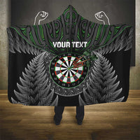 Personalised New Zealand Darts Hooded Blanket Dartboard Maori Fern Puhoro Art LT14 - Polynesian Pride