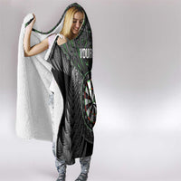 Personalised New Zealand Darts Hooded Blanket Dartboard Maori Fern Puhoro Art LT14 - Polynesian Pride