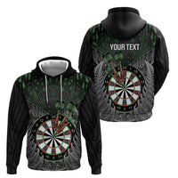 Personalised New Zealand Darts Hoodie Dartboard Maori Fern Puhoro Art LT14 - Polynesian Pride