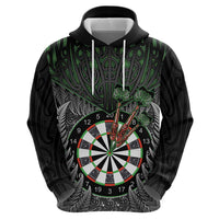 Personalised New Zealand Darts Hoodie Dartboard Maori Fern Puhoro Art LT14 - Polynesian Pride
