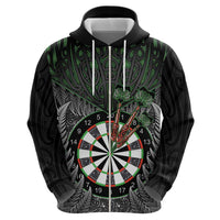 Personalised New Zealand Darts Hoodie Dartboard Maori Fern Puhoro Art LT14 - Polynesian Pride