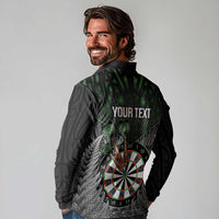 Personalised New Zealand Darts Long Sleeve Polo Shirt Dartboard Maori Fern Puhoro Art LT14 - Polynesian Pride