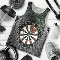 Personalised New Zealand Darts Men Tank Top Dartboard Maori Fern Puhoro Art LT14 - Polynesian Pride