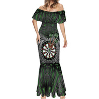 Personalised New Zealand Darts Mermaid Dress Dartboard Maori Fern Puhoro Art LT14 - Polynesian Pride
