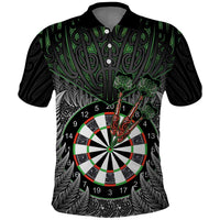 Personalised New Zealand Darts Polo Shirt Dartboard Maori Fern Puhoro Art