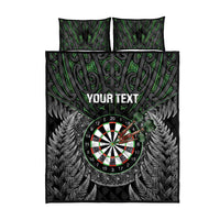 Personalised New Zealand Darts Quilt Bed Set Dartboard Maori Fern Puhoro Art LT14 - Polynesian Pride