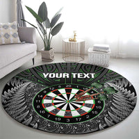 Personalised New Zealand Darts Round Carpet Dartboard Maori Fern Puhoro Art LT14 - Polynesian Pride