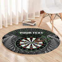 Personalised New Zealand Darts Round Carpet Dartboard Maori Fern Puhoro Art LT14 - Polynesian Pride