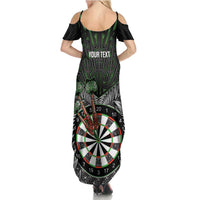Personalised New Zealand Darts Summer Maxi Dress Dartboard Maori Fern Puhoro Art LT14 - Polynesian Pride