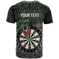 Personalised New Zealand Darts T Shirt Dartboard Maori Fern Puhoro Art LT14 - Polynesian Pride