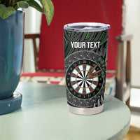 Personalised New Zealand Darts Tumbler Cup Dartboard Maori Fern Puhoro Art LT14 - Polynesian Pride