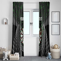 Personalised New Zealand Darts Window Curtain Dartboard Maori Fern Puhoro Art LT14 - Polynesian Pride