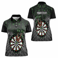 Personalised New Zealand Darts Women Polo Shirt Dartboard Maori Fern Puhoro Art LT14 - Polynesian Pride
