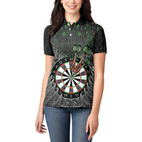 Personalised New Zealand Darts Women Polo Shirt Dartboard Maori Fern Puhoro Art LT14 - Polynesian Pride
