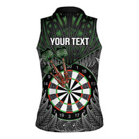 Personalised New Zealand Darts Women Sleeveless Polo Shirt Dartboard Maori Fern Puhoro Art LT14 - Polynesian Pride