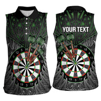 Personalised New Zealand Darts Women Sleeveless Polo Shirt Dartboard Maori Fern Puhoro Art LT14 - Polynesian Pride