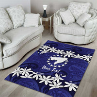 Personalised Cook Islands Pukapuka Area Rug Tiare Maori Polynesian Waves Tattoo