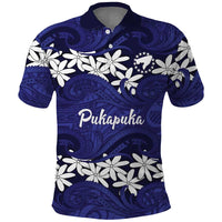 Personalised Cook Islands Pukapuka Polo Shirt Tiare Maori Polynesian Waves Tattoo