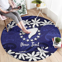 Personalised Cook Islands Pukapuka Round Carpet Tiare Maori Polynesian Waves Tattoo