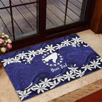 Personalised Cook Islands Pukapuka Rubber Doormat Tiare Maori Polynesian Waves Tattoo