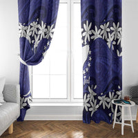 Personalised Cook Islands Pukapuka Window Curtain Tiare Maori Polynesian Waves Tattoo