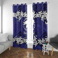 Personalised Cook Islands Pukapuka Window Curtain Tiare Maori Polynesian Waves Tattoo