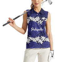 Personalised Cook Islands Pukapuka Women Sleeveless Polo Shirt Tiare Maori Polynesian Waves Tattoo LT14 - Polynesian Pride